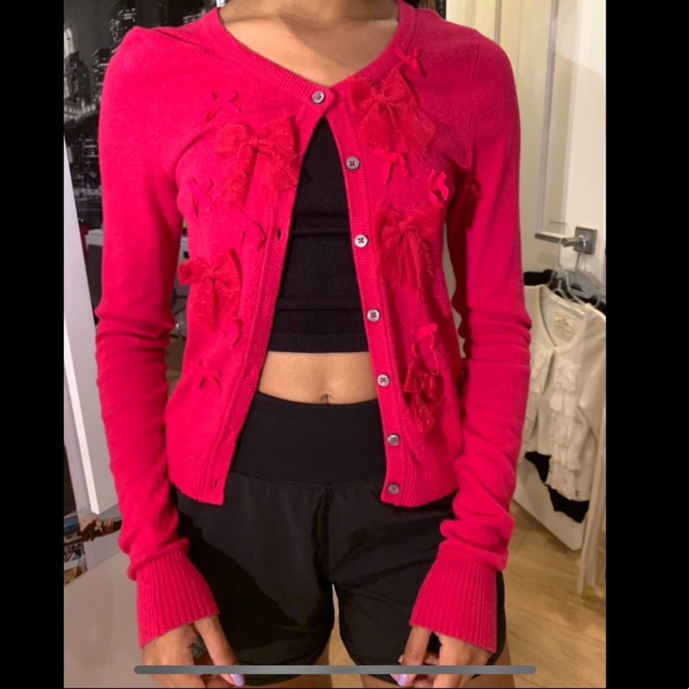 pink hollister cardigan